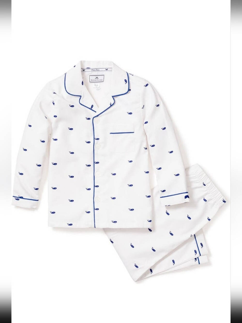 Petite Plume Whale Print Pajama Set